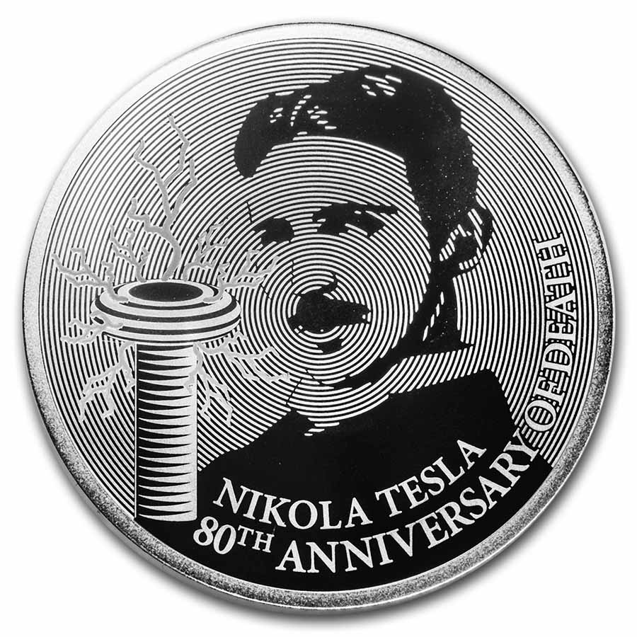 Buy 2023 Cameroon Silver 80th Anniversary of Death Nikola Tesla